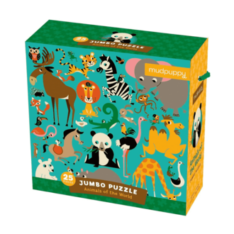 MUDPUPPY PUZZLE JUMBO 25 PCS - ANIMAUX DU MONDE