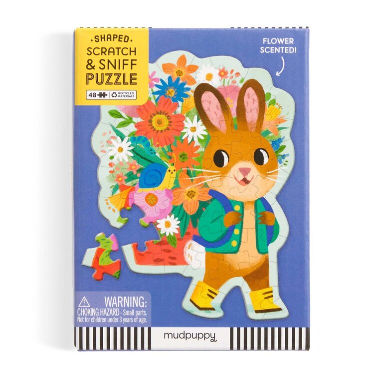 MUDPUPPY MINI PUZZLE 48 PCS SCRATCH AND SNIFF - BUNNY BOUQUET