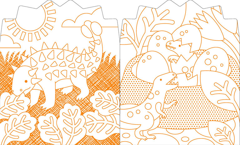 PETIT COLLAGE LIVRE À COLORIER AVEC AUTOCOLLANTS - DINOSAURES