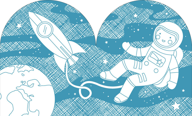 PETIT COLLAGE LIVRE À COLORIER AVEC AUTOCOLLANTS - ESPACES