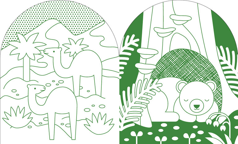 PETIT COLLAGE LIVRE À COLORIER AVEC AUTOCOLLANTS - WILD WORLD