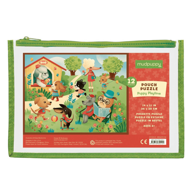 MUDPUPPY 12 PCS PUZZLE POUCH - PUPPY PLAYTIME