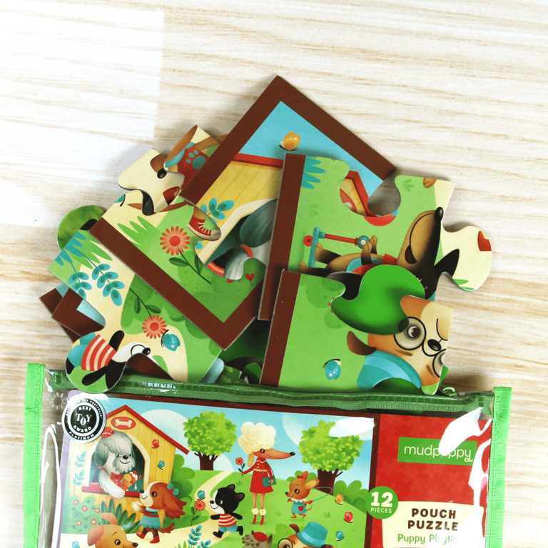 MUDPUPPY 12 PCS PUZZLE POUCH - PUPPY PLAYTIME