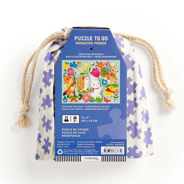 MUDPUPPY PUZZLE DE VOYAGE 36 PCS - SPINGTIME PARADE