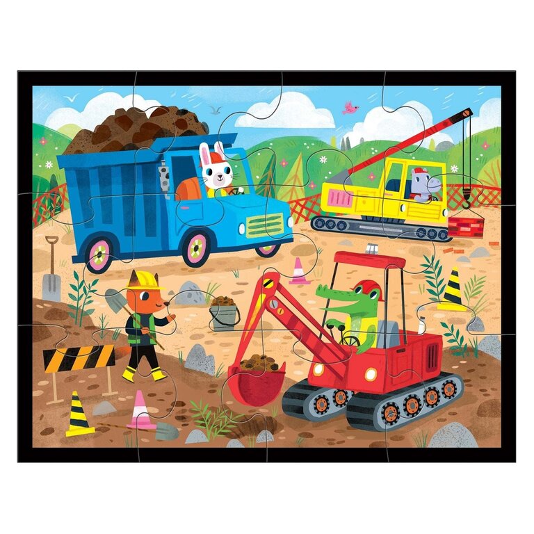 MUDPUPPY POCHETTE PUZZLE 12 PCS - CONSTRUCTION SITE