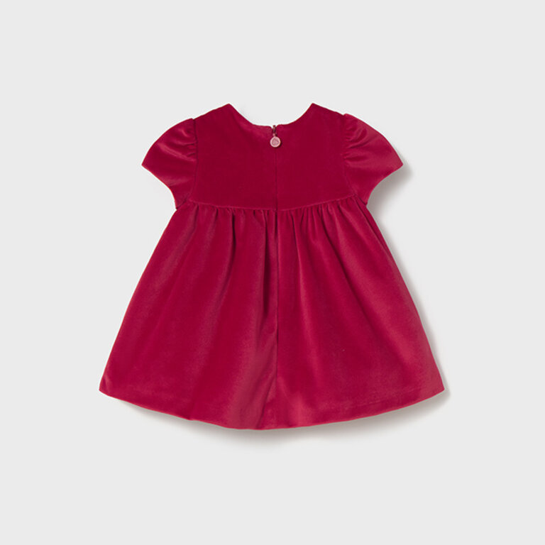 MAYORAL MAYORAL -  ROBE EN VELOURS - CERISE