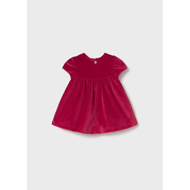 MAYORAL MAYORAL -  ROBE EN VELOURS - CERISE