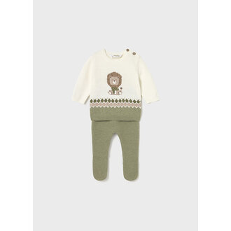 MAYORAL ENSEMBLE GUÊTRE EN MAILLE - CRÈME ET VERT