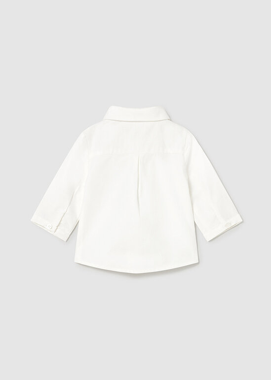 CHEMISE MANCHE LONGUE AVEC NOEUD PAPILLON - ÉCRU
