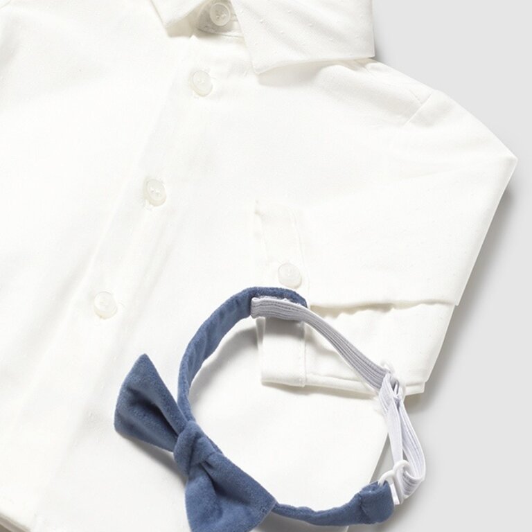 MAYORAL CHEMISE MANCHE LONGUE AVEC NOEUD PAPILLON - ÉCRU