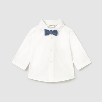 MAYORAL CHEMISE MANCHE LONGUE AVEC NOEUD PAPILLON - ÉCRU
