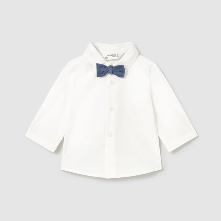 MAYORAL CHEMISE MANCHE LONGUE AVEC NOEUD PAPILLON - ÉCRU