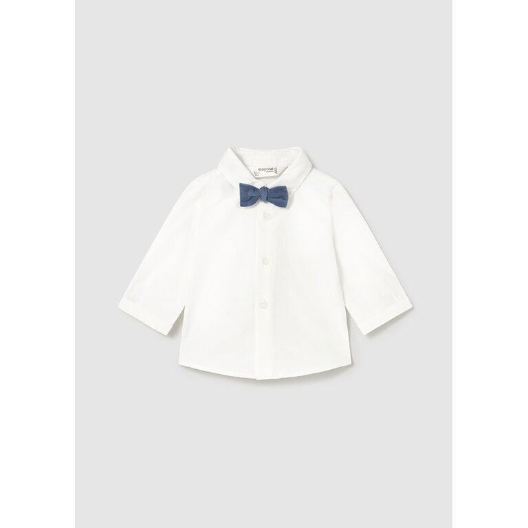 MAYORAL CHEMISE MANCHE LONGUE AVEC NOEUD PAPILLON - ÉCRU
