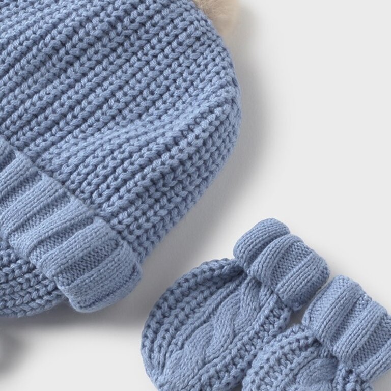 MAYORAL ENSEMBLE  BONNET ET GANT EN TRICOT - NUAGE