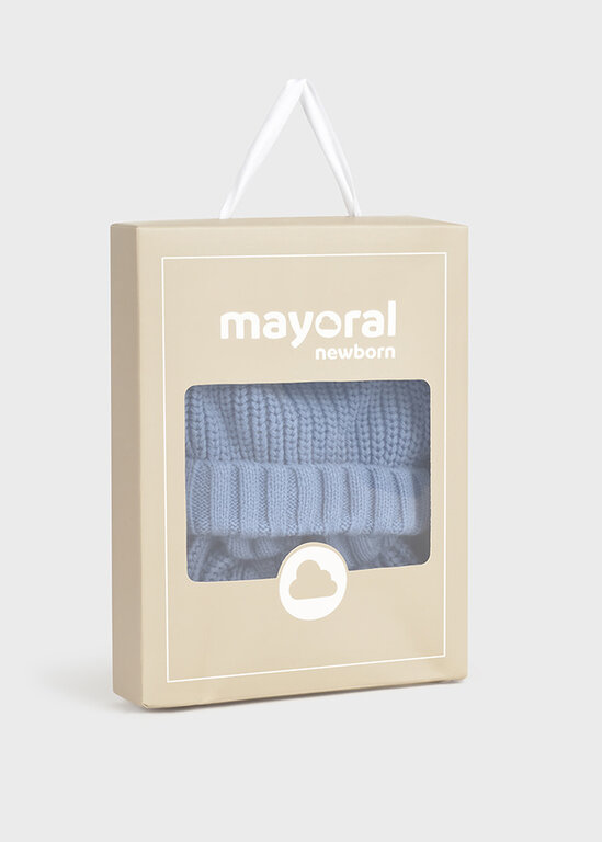 ENSEMBLE  BONNET ET GANT EN TRICOT - NUAGE