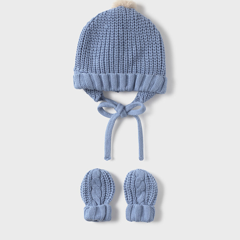 MAYORAL ENSEMBLE  BONNET ET GANT EN TRICOT - NUAGE