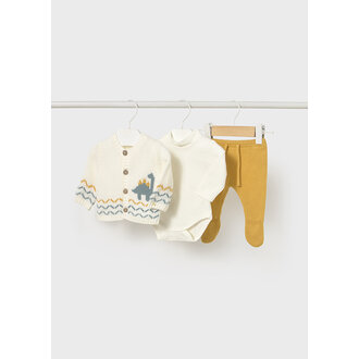 MAYORAL ENSEMBLE GUÊTRE EN TRICOT 3 PIÈCES - CAMOMILLE