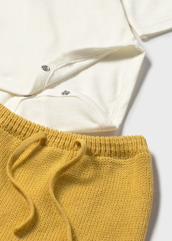 MAYORAL ENSEMBLE GUÊTRE EN TRICOT 3 PIÈCES - CAMOMILLE