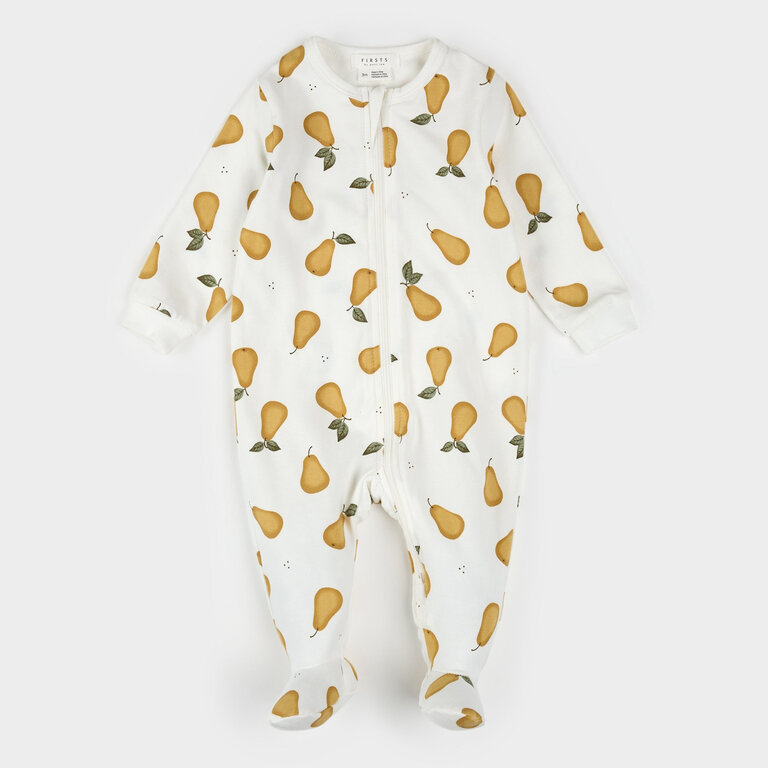 PETIT LEM PYJAMA À PATTES À IMPRIMÉS DE POIRES - BLANC