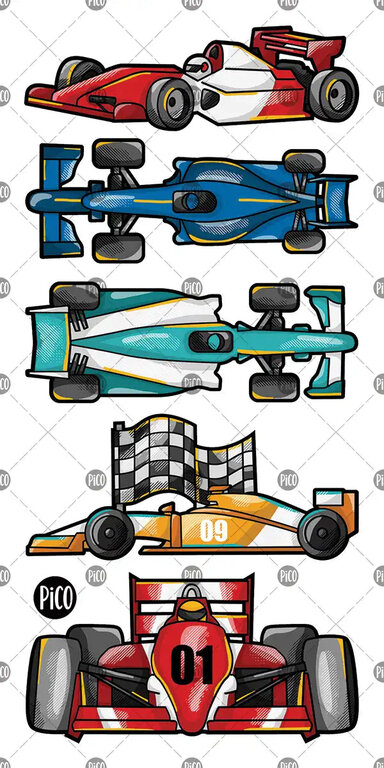 PICO TATOO TATOUAGES TEMPORAIRES - LA COURSE AUTOMOBILE