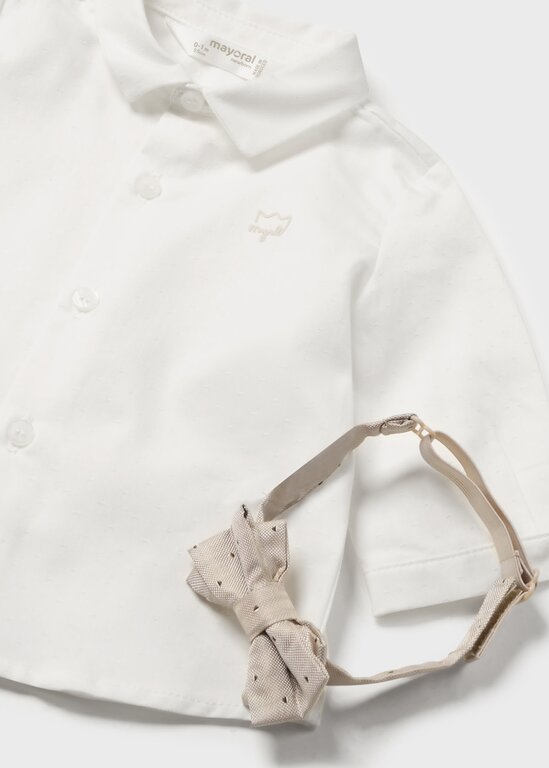 CHEMISE À NOEUD PAPILLON - ÉCRU