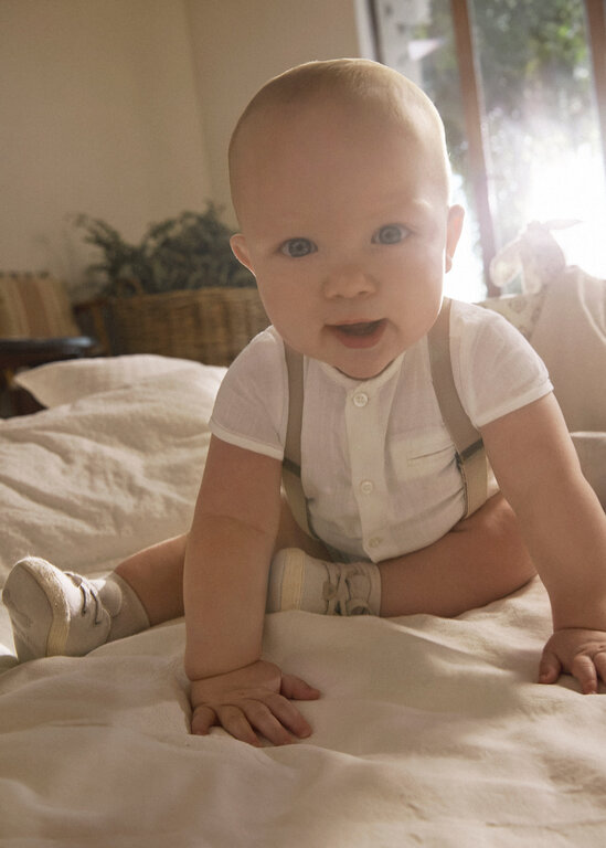 ENSEMBLE CHEMISE ET SHORT EN LIN À BRETELLE - BEIGE