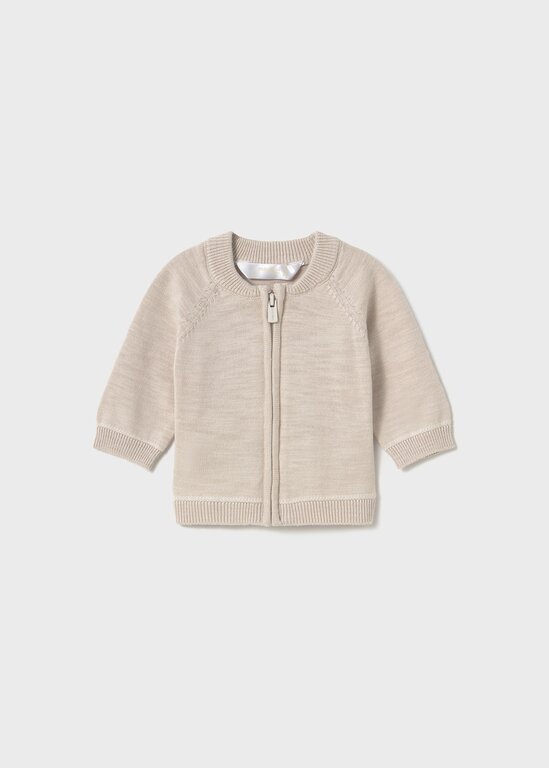 MAYORAL VESTE À ZIP EN TRICOT - BEIGE