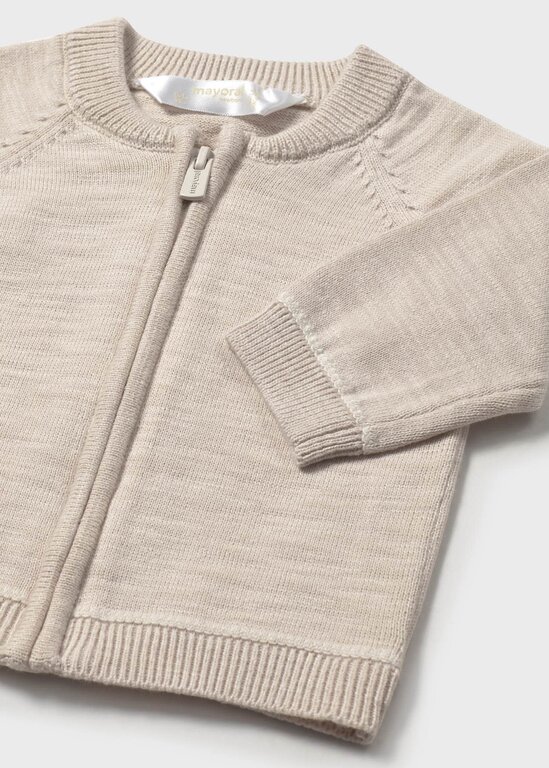 MAYORAL VESTE À ZIP EN TRICOT - BEIGE