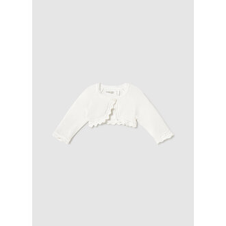 BOLÉRO EN TRICOT POUR BÉBÉ - BLANC