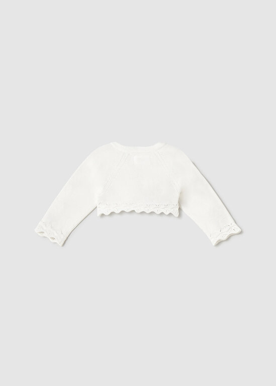 BOLÉRO EN TRICOT POUR BÉBÉ - BLANC
