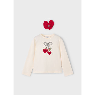 MAYORAL CHANDAIL MANCHES LONGUES ET ÉLASTIQUE -  BLANC ET ROUGE