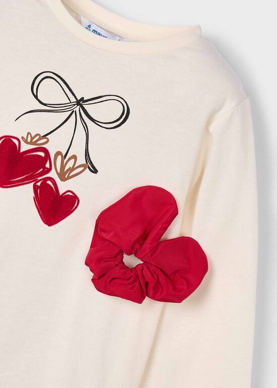 MAYORAL CHANDAIL MANCHES LONGUES ET ÉLASTIQUE -  BLANC ET ROUGE