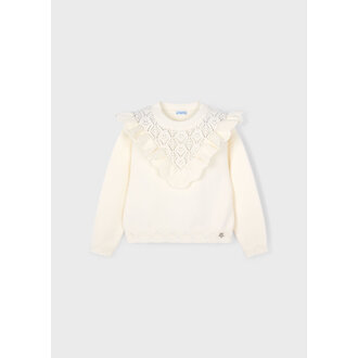 MAYORAL TRICOT AJOURÉ AVEC VOLANTS -  MACCHIATO