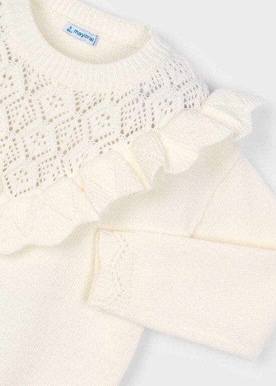 MAYORAL TRICOT AJOURÉ AVEC VOLANTS -  MACCHIATO