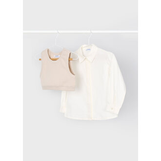ENSEMBLE BLOUSE ET TOP - SABLE