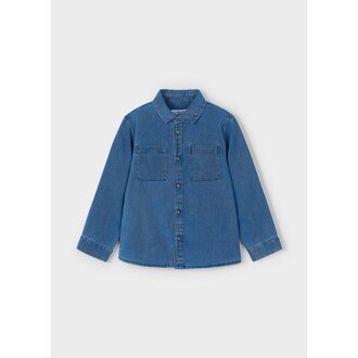 CHEMISE MANCHES LONGUES EN DENIM - BLEU MOYEN