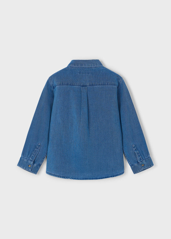 CHEMISE MANCHES LONGUES EN DENIM - BLEU MOYEN