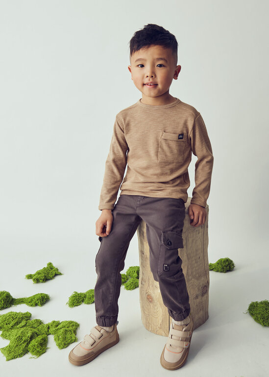 MAYORAL CHANDAIL MANCHES LONGUES  EN MAILLES TEXTURÉES  -  CARAMEL