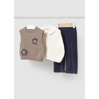 MAYORAL ENSEMBLE PANTALON ET GILET EN TRICOT  - MARINE