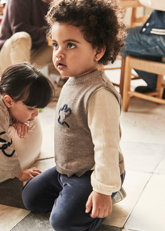 MAYORAL ENSEMBLE PANTALON ET GILET EN TRICOT  - MARINE