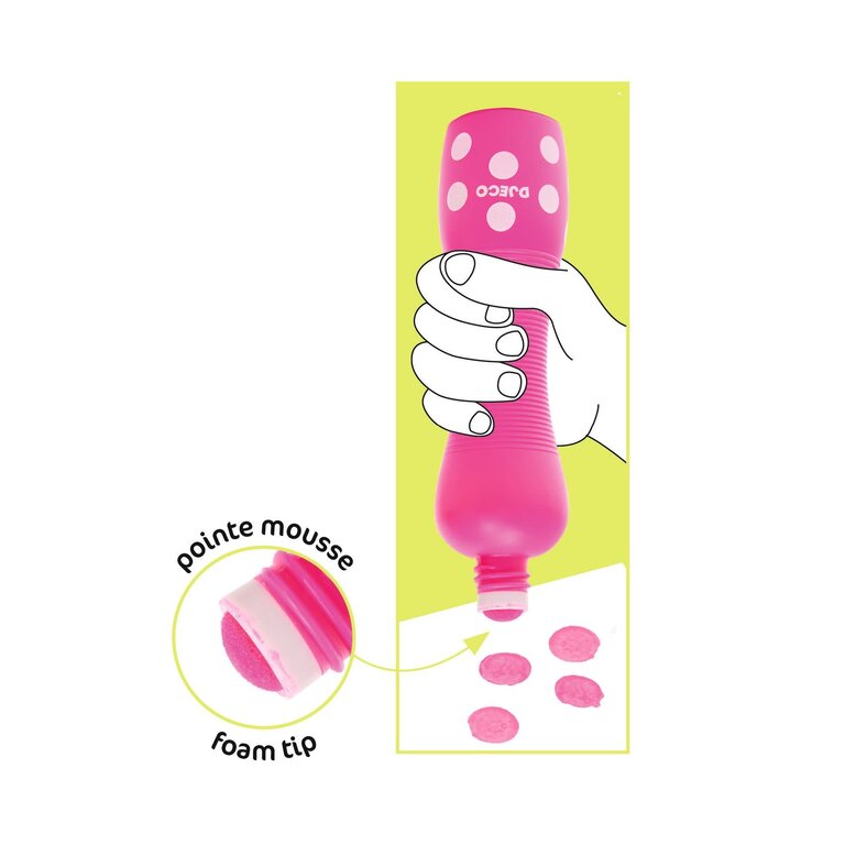 DJECO ENSEMBLE DE 4 MARQUEURS GROS POIS - NEON