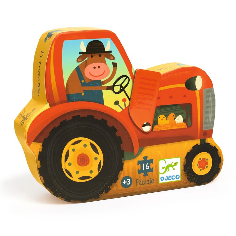 DJECO PUZZLE SILHOUETTE 16 PCS - TRACTEUR