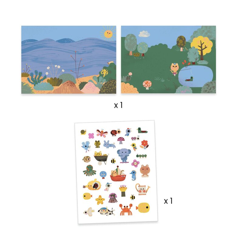 DJECO AUTOCOLLANTS REPOSITIONNABLES - SUMMERTIME