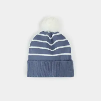 PETIT LEM BONNET EN TRICOT RAYÉ - BLEU DENIM