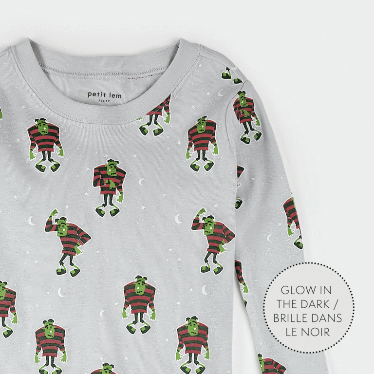 PETIT LEM PYJAMA 2 PCS À IMPRIMÉ DE FRANKENSTEIN - GRIS