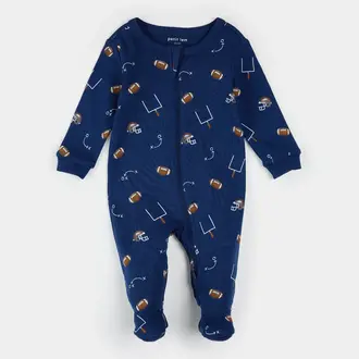PETIT LEM PYJAMA À PATTES À IMPRIMÉ DE FOOTBALL - BLEU