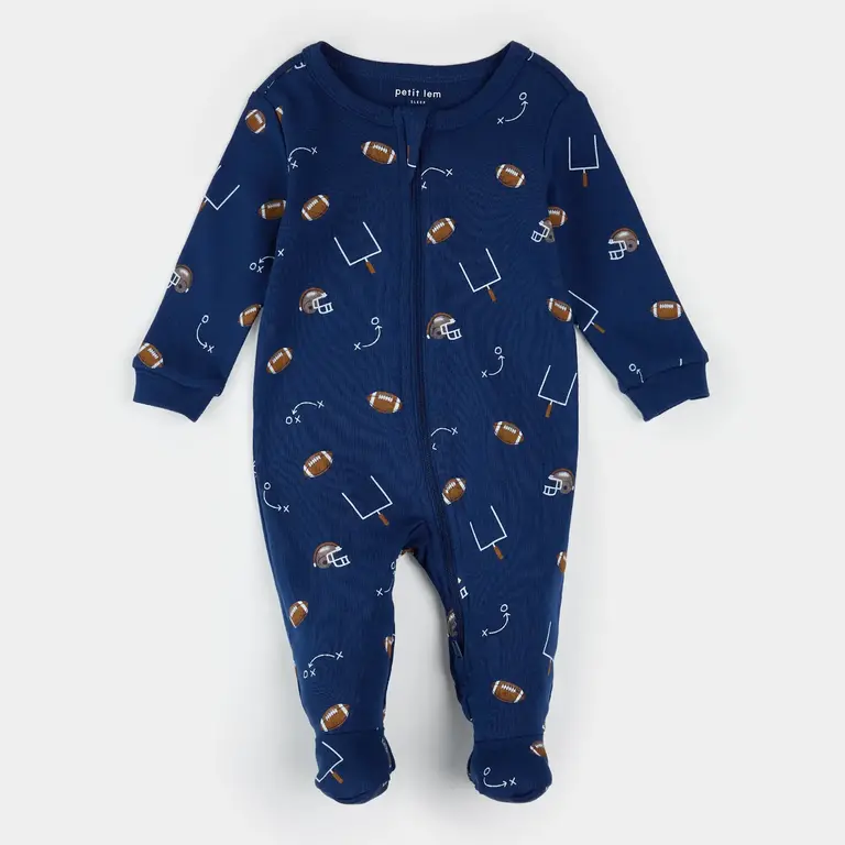 PETIT LEM PYJAMA À PATTES À IMPRIMÉ DE FOOTBALL - BLEU
