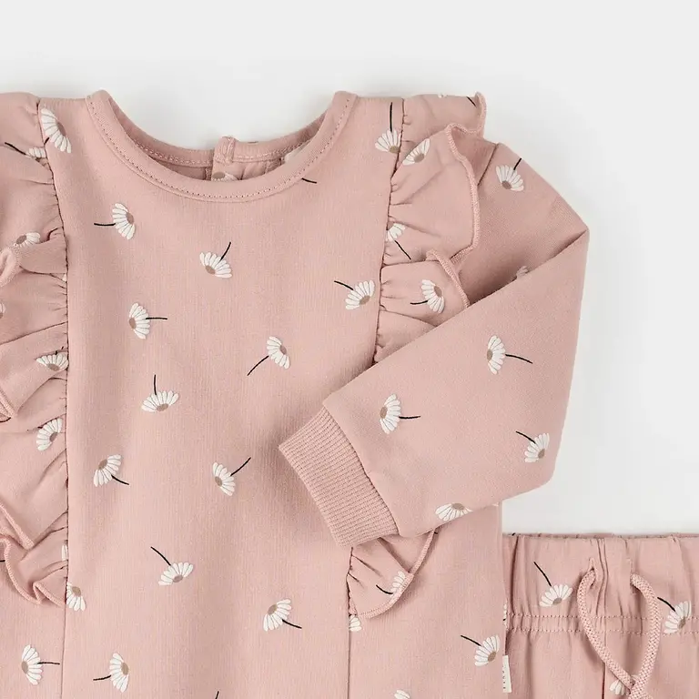 PETIT LEM ENSEMBLE À IMPRIMÉ DE MARGUERITES - ROSE