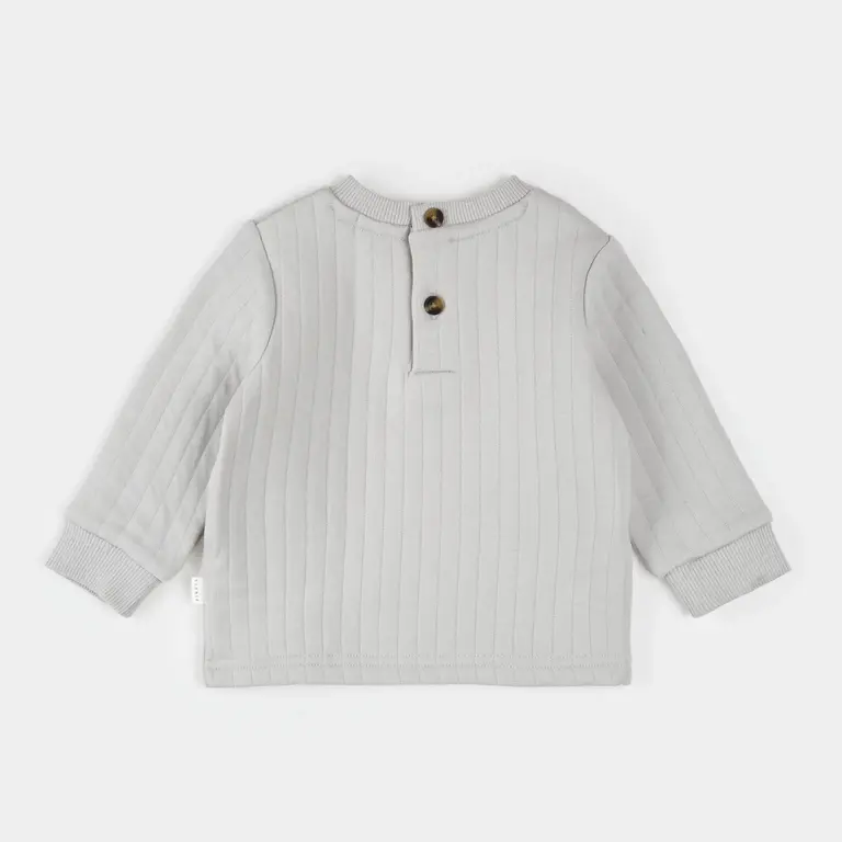 PETIT LEM ENSEMBLE MATELASSÉ AVEC ÉCUSSON DE CAMION DE POMPIER - GRIS