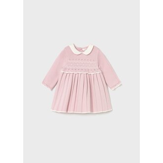 MAYORAL ROBE EN TRICOT À COL CLAUDINE - QUARTZ